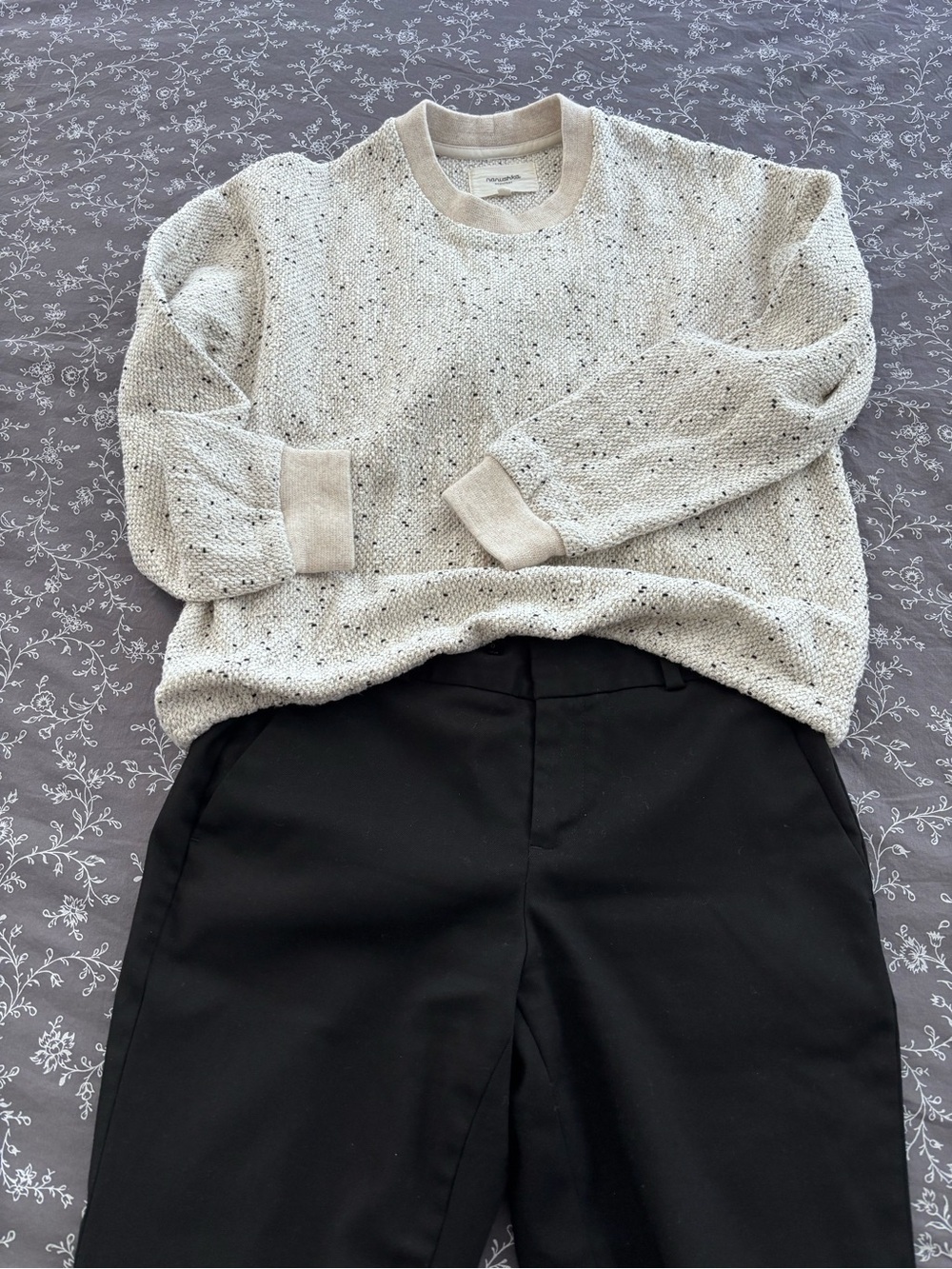 Nanushka Cream Speckled Knit Sweater